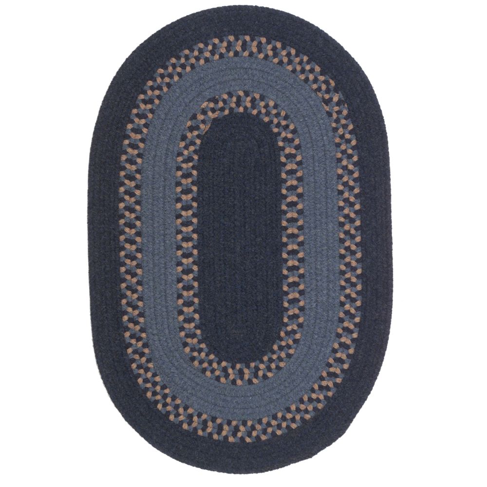 Colonial Mills CI57 Corsair Banded Oval  - Navy 20"x30"